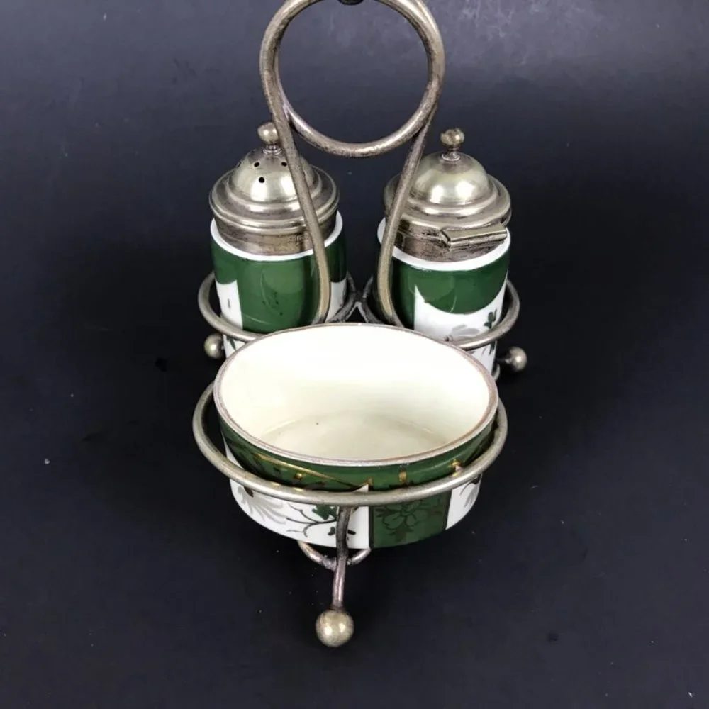 Antique Victorian Imari Japanese Cruet Condiment set